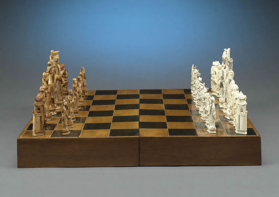 китайские шахматы резные из слоновой кости