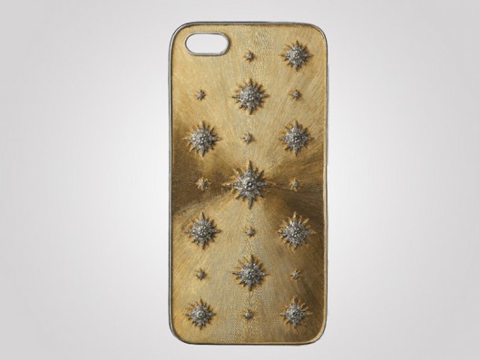 золотой чехол на iPhone5 с бриллиантами